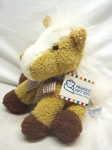 Princess Soft Toys SOFT TAN & WHITE HORSE PONY 8" Plush Stuffed Animal Toy NEW - Picture 1 of 5