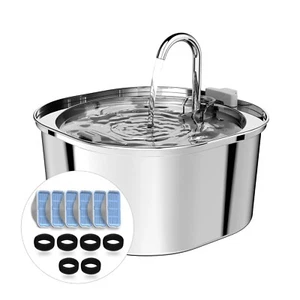Cat Water Fountain, 3.2L/108oz Stainless Steel Pet Water Fountain for Cats/Do... - Picture 1 of 9
