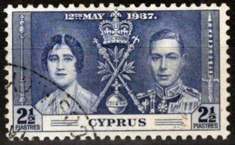ZAYIX - 1937 Cyprus 142 used 2 1/2p Coronation issue Royalty 020123-S29M Cover