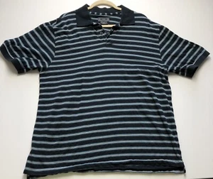Oakley Polo Shirt Men's XL Extra Large Blue White Stripes Short Sleeves Cotton - Picture 1 of 8