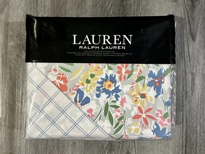 MSRP $300 Ralph Lauren Macey Floral Multi Full Queen Duvet Cover Shams Set 3 pc - Image 1 of 4