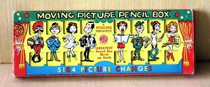 Vintage 1953 A Sterling Product MOVING PICTURE PENCIL BOX clean complete RARE vg - Bild 1 von 4