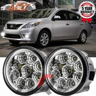 Pair LED Front Bumper Clear Fog Light Lamp Left&Right For Nissan Versa 2007-2012 Foto 1 de 4