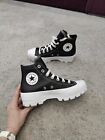 Converse platform lugged size 5 black leather high tops new in box
