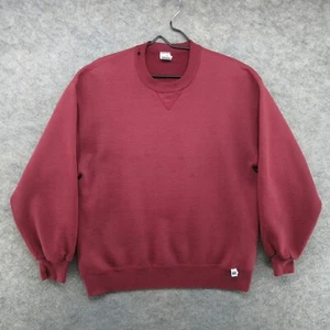 VTG Russell Athletic Sweatshirt Mens Large Maroon Distressed Crew Neck USA 90s - Picture 1 of 15
