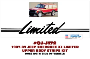 SP QJ-J172 1987 1988 1989 JEEP CHEROKEE XJ - LIMITED STRIPE KIT - SCRIPT DECAL - Bild 1 von 1