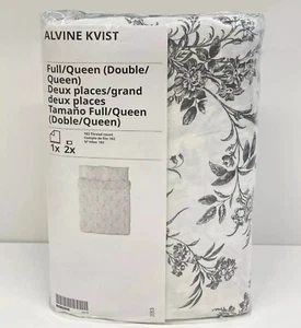Ikea ALVINE KVIST Full/Queen Duvet cover and pillowcases white/gray - NEW - Picture 1 of 2