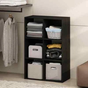 35.86 in. Tall Americano Wood 9-Shelf Cube Bookcase with Open Shelves - Picture 1 of 6