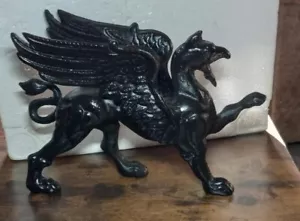 Gargoyle Griffin Cast Iron Yard Home Office Statue Garden - Picture 1 of 4
