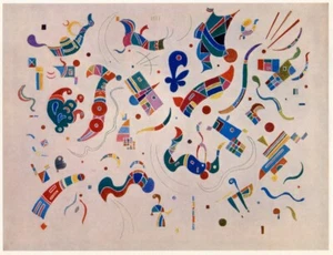 Relations - Kandinsky Abstract Modern Art Print 1958 book plate - Imagen 1 de 4