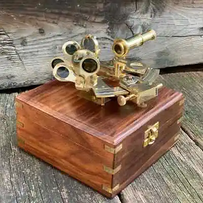 Sextant With Hardwood Box Nautical Navigation Collection Pirate's Gift • 91.67$