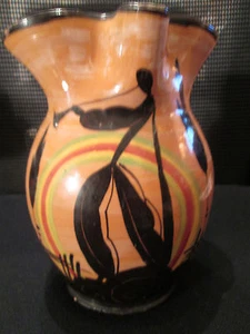 Very Rare Italian Futurist Ceramic Pitcher with Musician - Picture 1 of 6