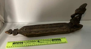 Vintage Handcarved Wooden Incense Burner...canoe,native Bali? - Foto 1 di 6
