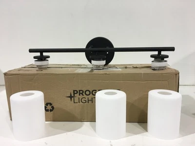 Progress Lighting Replay 22 in. 3Light Black Bathroom Vanity Light New - Image 1 of 3