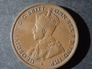 1919 Australian One Penny Double Dot----------King Georgivs V - Picture 1 of 4