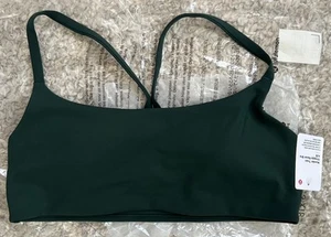 Lululemon Women’s Wunder Train Strappy Racer Bra A/B Cup In Legacy Green Size 10 - Picture 1 of 3