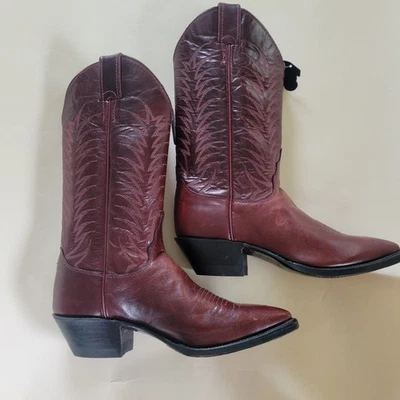 NEW Justin Burgundy Leather Cowboy Boots – Women’s 5.5 Western Cowgirl  - Image 1 of 4