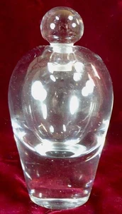 Crystal Perfume Bottle Mid Century Modern Clear Ground Stopper HELP - Picture 1 of 6