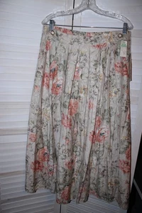 Vintage 70er Nilani Blumendruck Plissee Midi Rock mit Tasche hoher Bund Gr. 16 - Bild 1 von 5