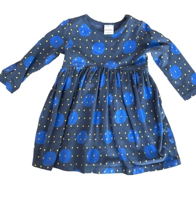Hannah Anderson Toddler Girl Dress 2T Navy With Blue Polka Dots, Longsleeve - Image 1 of 4