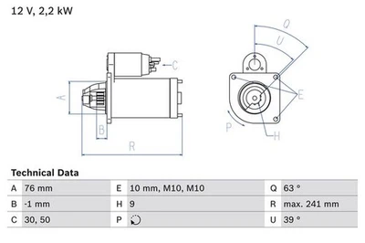 Novo Starter para VOLVO:C30,V50,S60 I,S80 I,V60 I 8603539 30724473 30782052 - Imagem 1 de 2