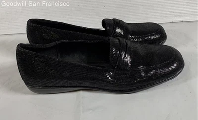 Mocasín sin cordones de cuero negro Gloria Vanderbilt Jericho para mujer talla 9,5 M Foto 1 de 4