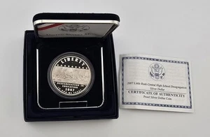 2007 P Little Rock Central High School Desegregation Silver Dollar PROOF OGP - Picture 1 of 3
