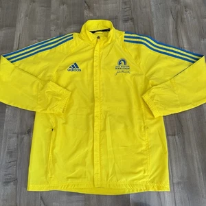 Chaqueta cortavientos Adidas Climaproof Boston Marathon 2013 hombres pequeña amarilla John - Imagen 1 de 11
