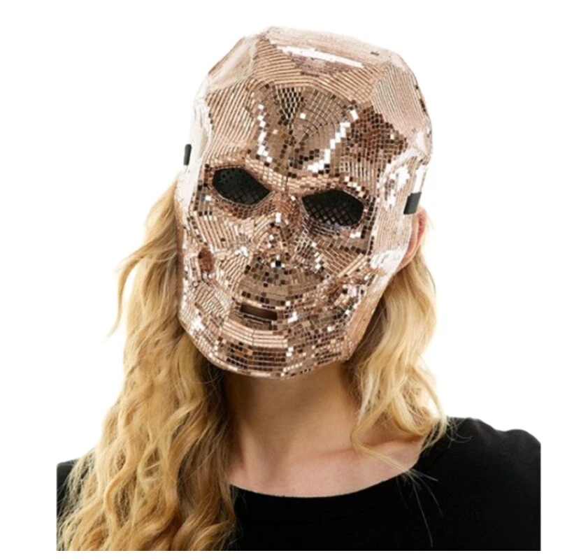 Mirror Glass Skull Mask - Disco - Costume Accessory - One Size - 4 Colors - Image 1 of 4