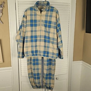 Neu mit Etikett TNA Aritzia Damenpullover blau beige kuschelig Fleece 1/4-Reißverschluss & Jogginghose Sml - Bild 1 von 7