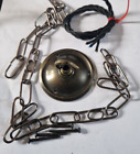 Vintage Antique Brass CEILING ROSE chandelier hook chain screws & flex