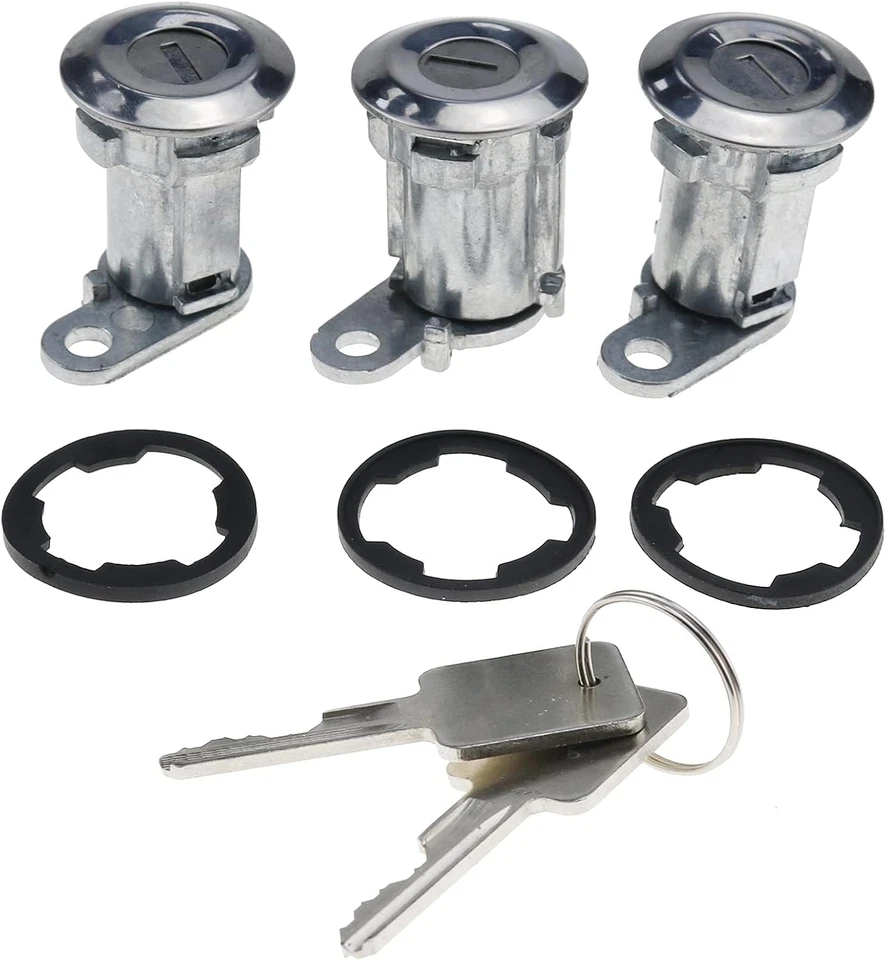 New 8122874K3 Door Lock Cylinders Set Of 3 For Jeep Wrangler YJ with Keys Foto 1 de 1