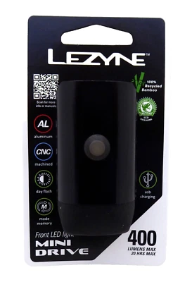 Lezyne Mini Drive 400XL Headlight Black - Image 1 of 2