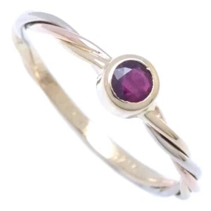 CARTIER Twist K18Tri-color Gold ring Ruby Size 50 /293252 - Foto 1 di 7