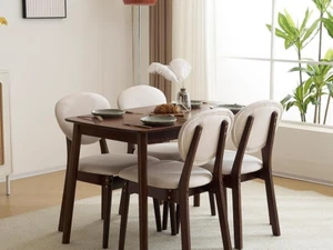 Mid-Century Modern Dining Table Set for 4-5-Piece Compact Kitchen Table & Chairs - Picture 1 of 9