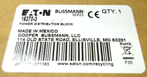 Eaton Bussmann 16370-3 Power Dist Block, Brand new! - Picture 1 of 9