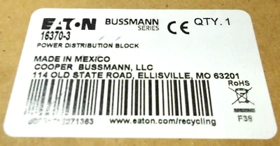 Eaton Bussmann 16370-3 Power Dist Block, Brand new! - Image 1 of 4