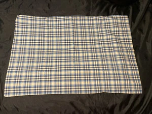 Pottery Barn Teen Standard Pillowcase Plaid Blue Gray Checkered Cotton Tartan  - Picture 1 of 9