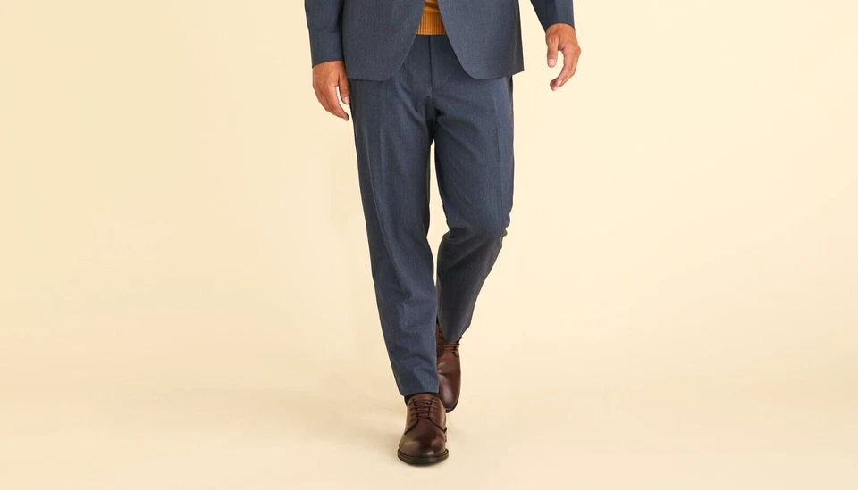 NUEVO Pantalones de Vestir Para Hombres Inserch Denim Look Cambray Moderno Calce Americano Azul EE. UU. Foto 1 de 1