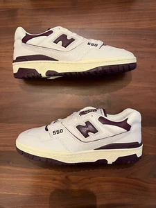 New Balance 550 Aime Leon Dore White Dark Purple Trim Size 11 90s Retro Sneakers - Picture 1 of 12