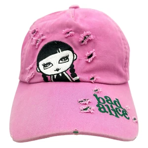 Bad Alice Hat Cap Girls 7-14 Pink Skulls Bones Gothic Ripped Hip Designs Youth - Picture 1 of 9