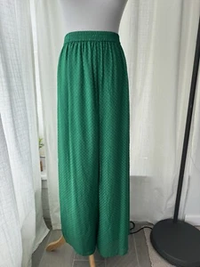 Roseanna Christmas Green Wide Leg Viscose Silk Pants Size 36 - Picture 1 of 11