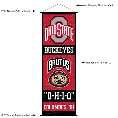 Ohio State University Buckeyes Room Banner Poster Art Canvas Cover