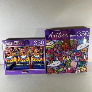 Lot of 2 CraZArt 350 Piece Jigsaw Puzzles 1 Puzzlebug 1 Artbox, Both Complete - Picture 1 of 6