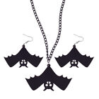  Halskette Mit Fledermaus-Anhänger Halloween-Ohrringe Wassertropfen