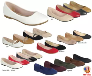 New Women Comfort Casual Slip On Ballerina Ballet Flat Shoes Size 5 ~ 11 - Picture 1 of 6