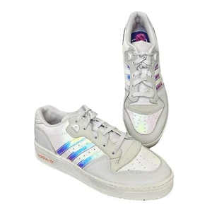 ADIDAS Men’s sz 11 Rivalry Low Orchid Tint White w/ Iridescent Trim EE5129 - Picture 1 of 9