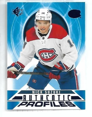 2020-21 SP Nick Suzuki Authentic Profiles Blue Parallel - Image 1 of 2