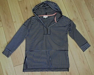 Felpa con cappuccio pullover donna a righe bianco e nero MELLOW DAY - Taglia M - Nuova senza etichette - Foto 1 di 5