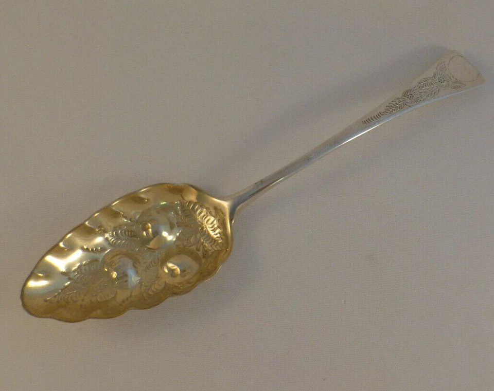 Cuchara para servir decorada georgiana 1809 Londres, Inglaterra esterlina 8 5/8" Foto 1 de 4